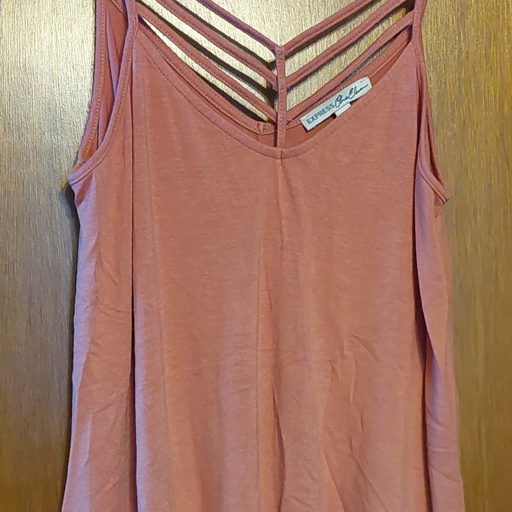 Express Mauve Tank Top with Strappy Detail